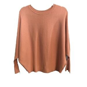 Carmen Marc Valvo Blouse Womens Large Long Sleeve Ribbed Boxy Preppy Minimal Top